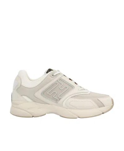 Fendi Panelled Low-top Sneakers In White