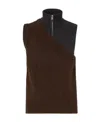Fendi Paneled Wool Sleeveless Sweater Vest In Black