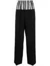 Fendi Wool Crepe Trousers In Black