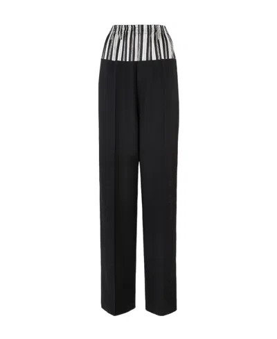 FENDI FENDI STRIPE PRINTED CIGARETTE TROUSERS