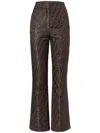 Fendi High Waist Flared Trousers All Over Pattern In Brown