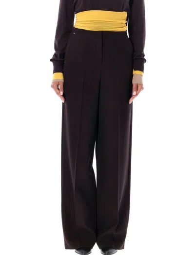 Fendi Grain De Poudre Wool Trousers In Purple
