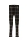 Fendi Wool Pant With Embroidered Check Pattern