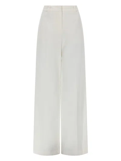Fendi Pantalone Dritto Con Coulisse In Neutral
