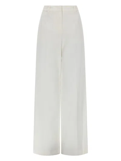 Fendi Pantalone Dritto Con Coulisse In Neutral
