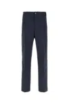 Fendi Men Navy Blue Stretch Cotton Pant In Blue