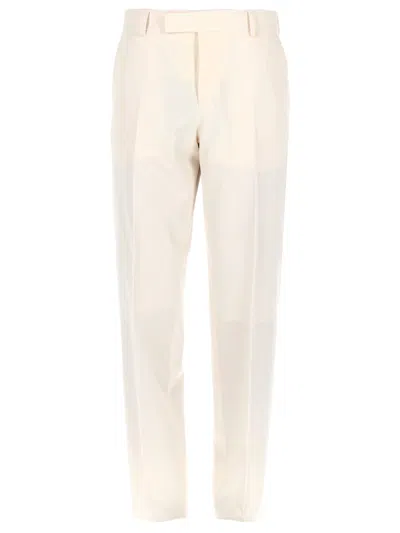 Fendi Tailored Pants Belt Loops Side And Back Pockets In White