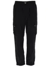 Fendi Straight Trousers Elastic Waistband Cargo Pockets In Black