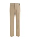 Fendi Cotton Trousers With Hip And Back Pockets In Brown