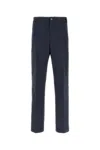 Fendi Men Navy Blue Stretch Cotton Pant In Blue