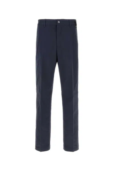 Fendi Navy Blue Stretch Cotton Pant