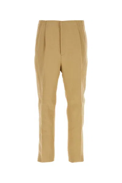 Fendi Straight-leg Paper Canvas Trousers In Brown