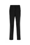Fendi Men Black Pants With Belt Loops Amd All-over Ff Embroidery In Linen Man In Black