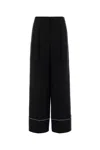 Fendi Wool Blend Pyjama Trousers High Waist In Black