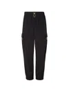 Fendi Straight Trousers Elastic Waistband Cargo Pockets In Black
