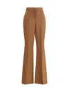Fendi Caramel Wool Blend Pant In Brown