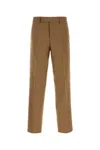 Fendi Men Beige Pants With Belt Loops And Ff Plaque On The Loop In Wool Woman In Brown