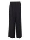 Fendi Women Black Wool And Mohair Wide-leg Trousers In Black