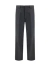 Fendi Waistband Straight Leg Trousers Side Back In Grey