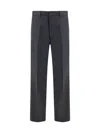 Fendi Waistband Straight Leg Trousers Side Back In Grey