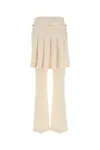 Fendi Grain De Poudre Pleated Panel Pants In Ivory