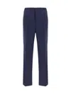 Fendi Blue Straight Pants In Wool Man In Mirto
