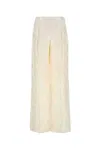 Fendi Pantalone Dalla Gamba Ampia In Seta Bianca Donna In White