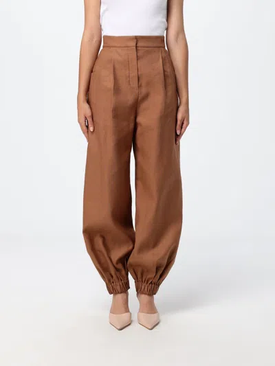 Fendi Pants Woman In Brown