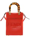 Fendi Papavero Vitello King Leather Mini  Sunshine Shopper Tote  (authentic Pre-loved)