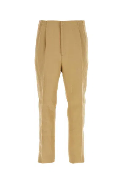 Fendi Paper Canvas Pants In Yellow