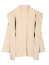 Fendi Parka Double Wool Ff With Detachable Hoodie Scarf Coats Beige In Brown