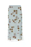Fendi Sheer Tulle Midi Skirt With Metallic Embroidery