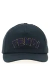 Fendi Patch Logo Baseball Cap In Navy