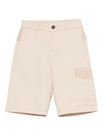 Fendi Patch Shorts In White