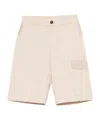 Fendi Patch Shorts In White