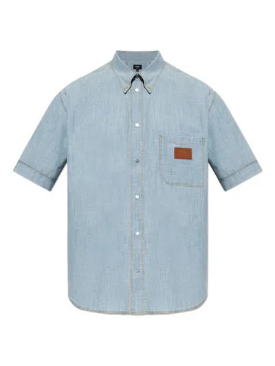 Fendi Patch-pocket Short-sleeves Shirt In Blue