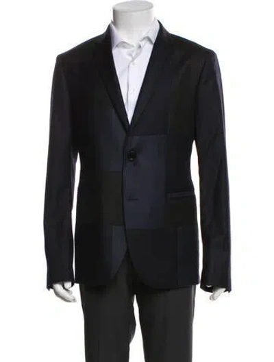 Pre-owned Fendi Patchwork Blazer In Blue