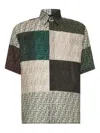 Fendi Patchwork-design Ff-logo Print Linen Shirt In Brown