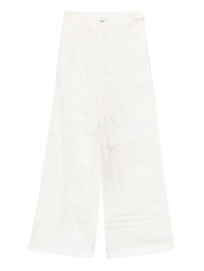 Fendi `patchwork Devo` Pants In White