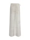 Fendi Sheer Silk Patchwork Trousers In White