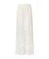 Fendi Patchwork Motif Wide-leg Drawstring Pants In White