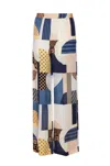 Fendi Patchwork Print Silk Flowing Pyjama Trousers In Multi