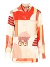 Fendi Patchwork Printed Long-sleeved Shirt In Multi