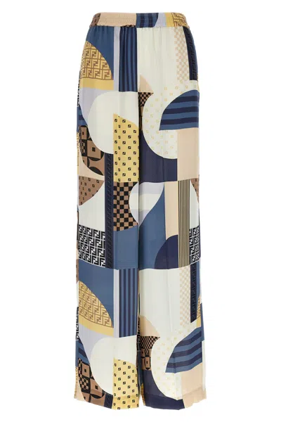 FENDI FENDI PATCHWORK SILK PANTS