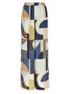 Fendi Patchwork Print Silk Flowing Pyjama Trousers In Multi
