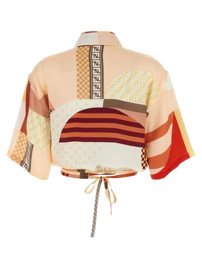 FENDI FENDI PATCHWORK SILK SHIRT