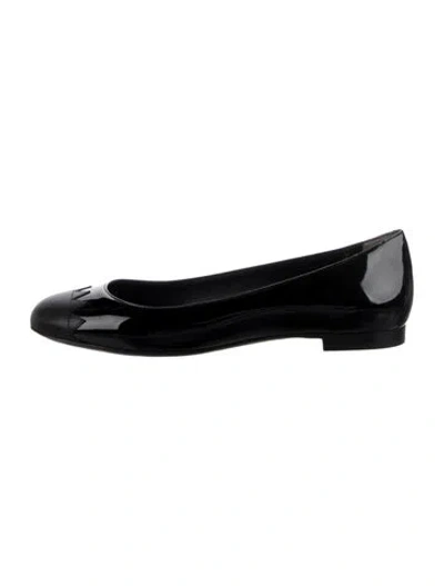 Pre-owned Fendi Patent Leather Ballet Flats In Black
