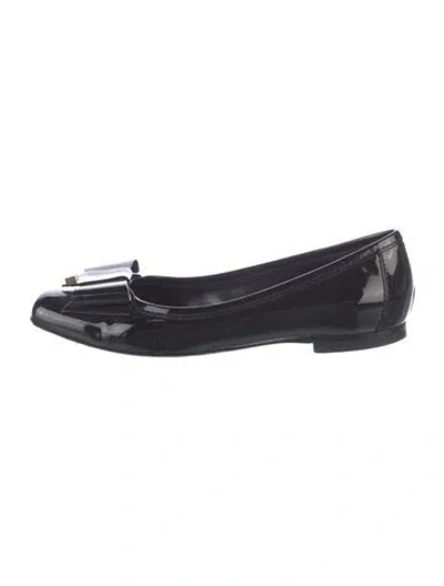 Pre-owned Fendi Patent Leather Ballet Flats In Black