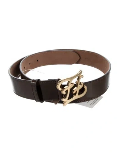 Pre-owned Fendi Patent Leather Belt In Brown