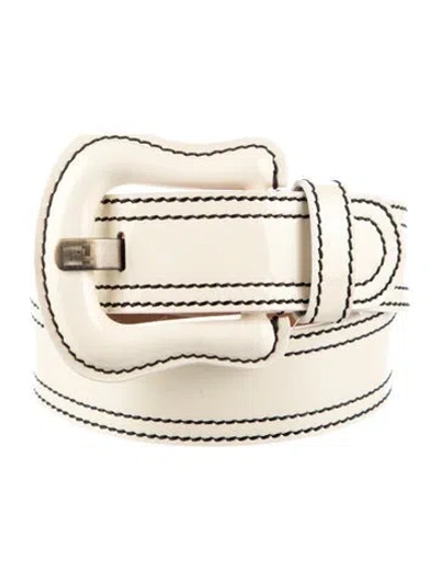 Pre-owned Fendi Patent Leather Belt In Neutrals